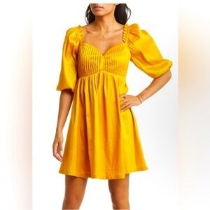 NWOT VICI COLLECTION Puff Sleeve Babydoll Dress Size XS